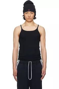 Черная ребристая майка GREG ROSS