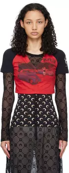 Черная регенерированная футболка Marine Serre