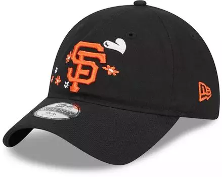 Черная регулируемая шапка New Era San Francisco Giants 9Twenty Flower для девочек