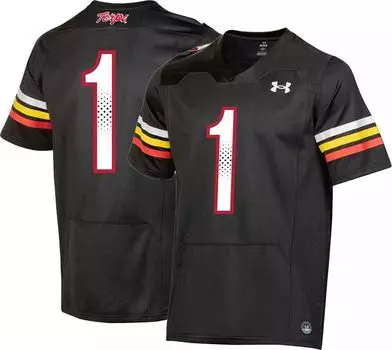 Черная реплика мужского футбольного джерси Under Armour Maryland Terrapins черного цвета