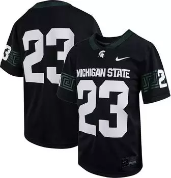 Черная реплика Nike Youth Michigan State Spartans # 23, футбольная майка