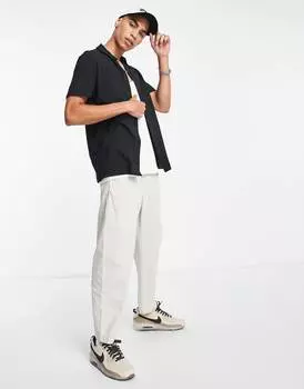Черная рубашка из джерси на пуговицах ASOS DESIGN