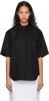 Черная рубашка из мохели Loulou Studio