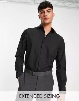 Черная рубашка классического кроя ASOS DESIGN