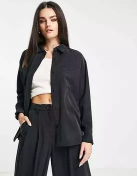 Черная рубашка оверсайз ASOS