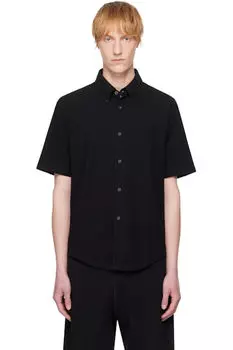 Черная рубашка пике с застежкой на пуговицы S/S Lady White Co.