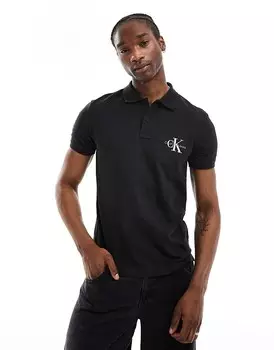 Черная рубашка поло Calvin Klein Jeans – Monologo