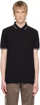 Черная рубашка-поло M3600 Fred Perry, Black/Warm grey/Carrington road brick