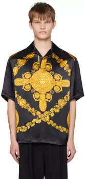 Черная рубашка-поло Maschera Baroque Versace