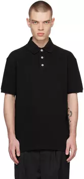 Черная рубашка-поло на трех пуговицах Han Kjobenhavn