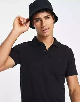 Черная рубашка-поло узкого кроя из пике с логотипом Jack & Jones Essentials
