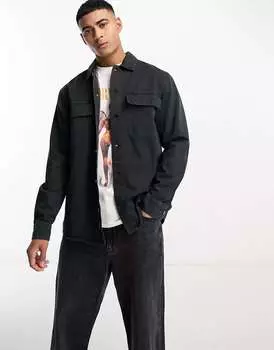 Черная рубашка Pull&Bear