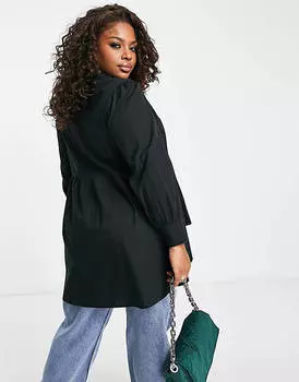 Черная рубашка с баской Simply Be