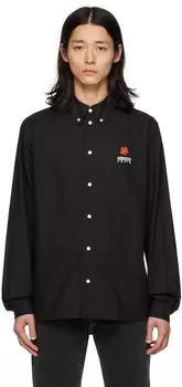 Черная рубашка с цветочным узором Paris Boke Kenzo