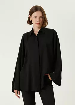 Черная рубашка с детальными рукавами Academia