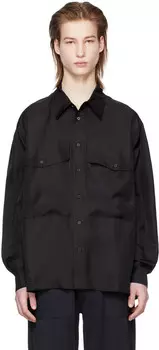 Черная рубашка с карманами и клапаном Sunflower