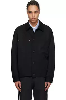 Черная рубашка с карманами WOOYOUNGMI