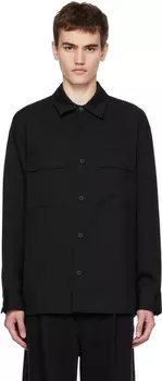 Черная рубашка с карманом Solid Homme