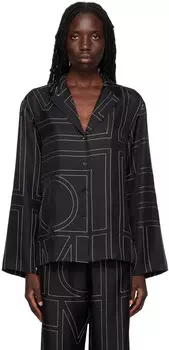 Черная рубашка с монограммой TOTEME