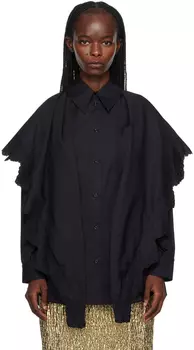 Черная рубашка с острым воротником Simone Rocha