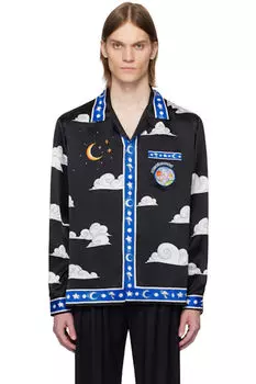 Черная рубашка с открытым воротником Casablanca