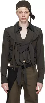 Черная рубашка с перекрещенным крестом STRONGTHE