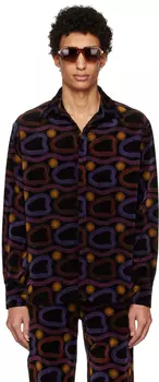 Черная рубашка с принтом TSAU