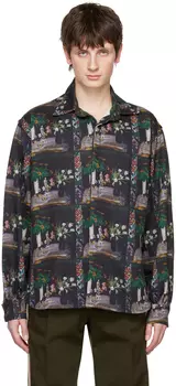 Черная рубашка с принтом TSAU