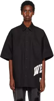 Черная рубашка с принтом We11done