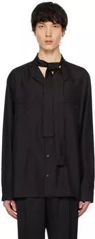 Черная рубашка-шарф Valentino