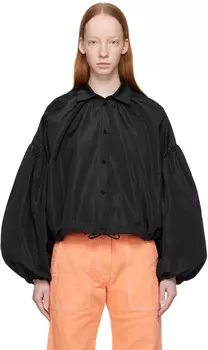 Черная рубашка со сборками MSGM