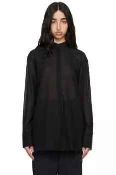 Черная рубашка со стоячим воротником TOTEME