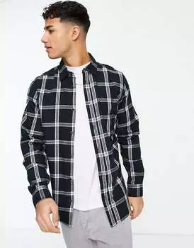 Черная рубашка в клетку Jack & Jones Originals