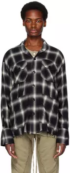 Черная рубашка в шотландскую клетку Greg Lauren