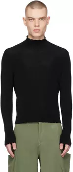 Черная рваная водолазка CALVINLUO