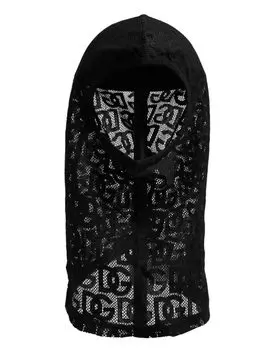 Черная сетчатая хлопковая лыжная маска с логотипом и балаклавой Dolce & Gabbana
