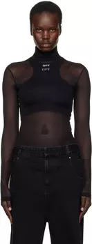 Черная сетчатая водолазка с принтом «Off» и длинным рукавом Off-White