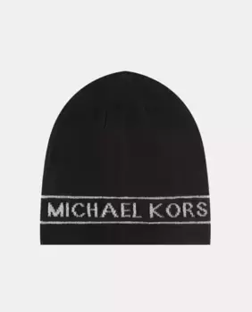 Черная шапка Бени с логотипом на полях Michael Kors, черный