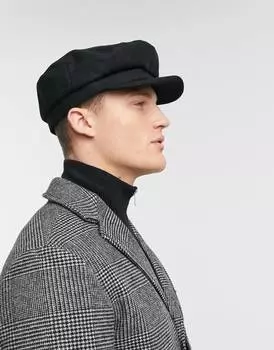 Черная шапка из мелтона для мальчиков Mariner Baker ASOS DESIGN