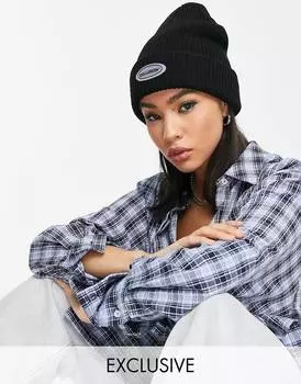 Черная шапка унисекс с логотипом COLLUSION