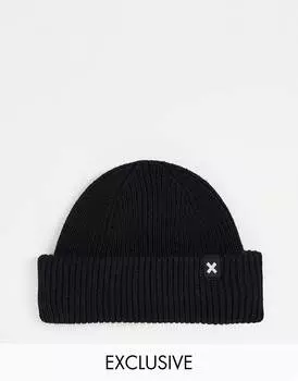 Черная шапка унисекс в стиле рыбака COLLUSION