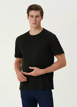 Черная шелковая футболка Marco Pescarolo