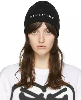 Черная шерстяная шапка Givenchy