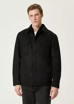 Черная шерстяная верхняя рубашка Beymen