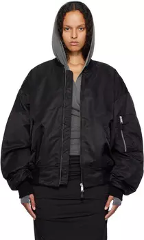 Черная широкая куртка-бомбер Entire Studios