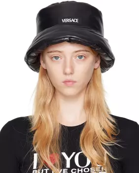 Черная шляпа с логотипом Versace