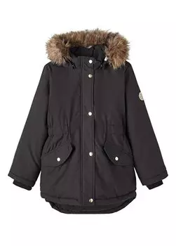 Черная шуба с капюшоном для девочек с нормальной талией NKFMARLIN PARKA JACKET PB Name t, черный