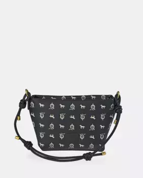 Черная синтетическая сумка через плечо с гравировкой El Caballo