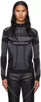 Черная спортивная футболка Europa с застежкой-молнией на четверть длины MISBHV