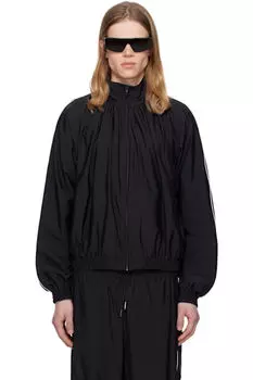 Черная спортивная куртка со сборками на шее ALAINPAUL